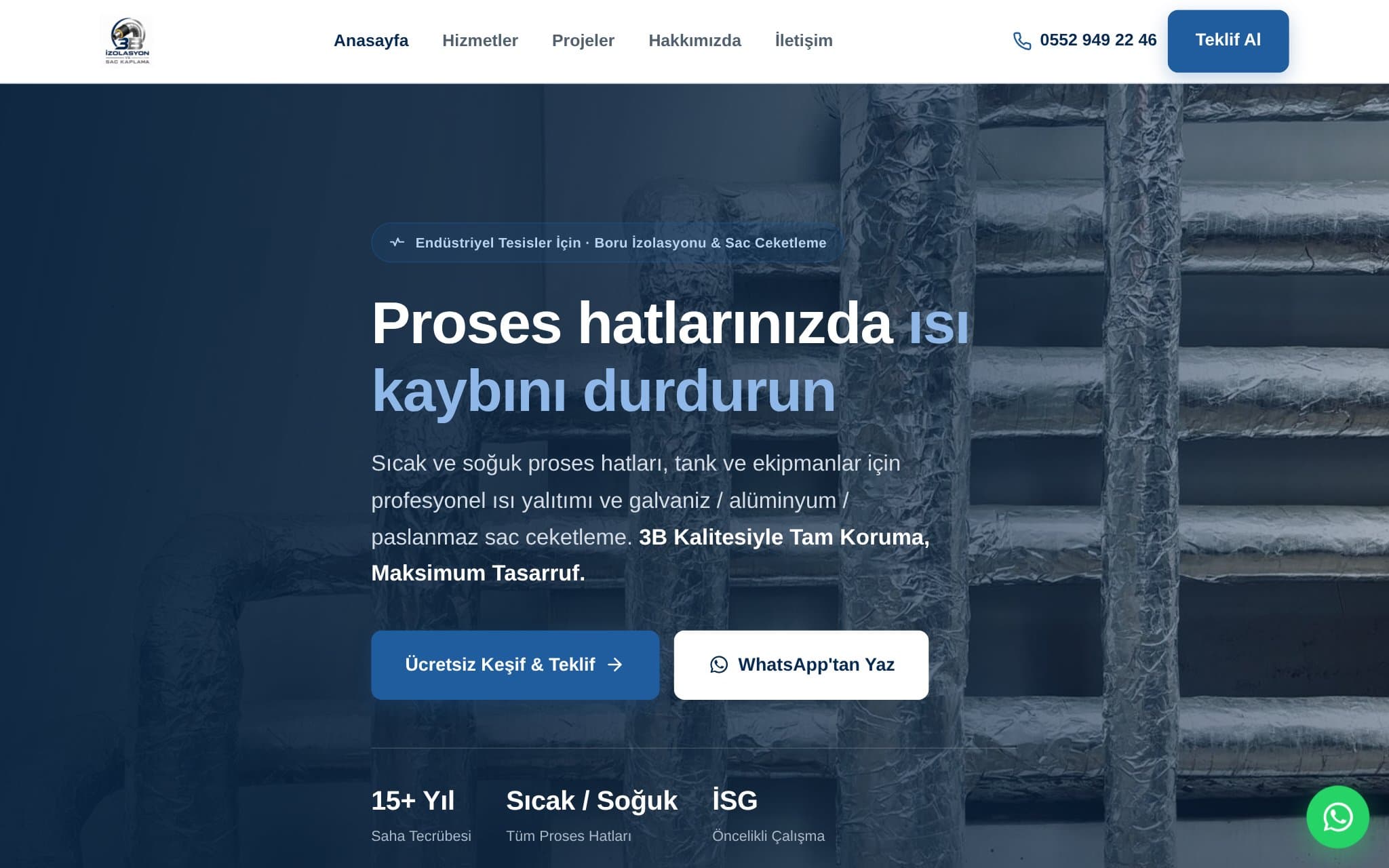 3B İzolasyon ve Sac Kaplama web sitesi